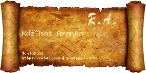 Rábai Aranka névjegykártya