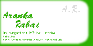 aranka rabai business card